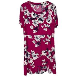 joules red floral dress Joules Floral Woven Flutter Dress